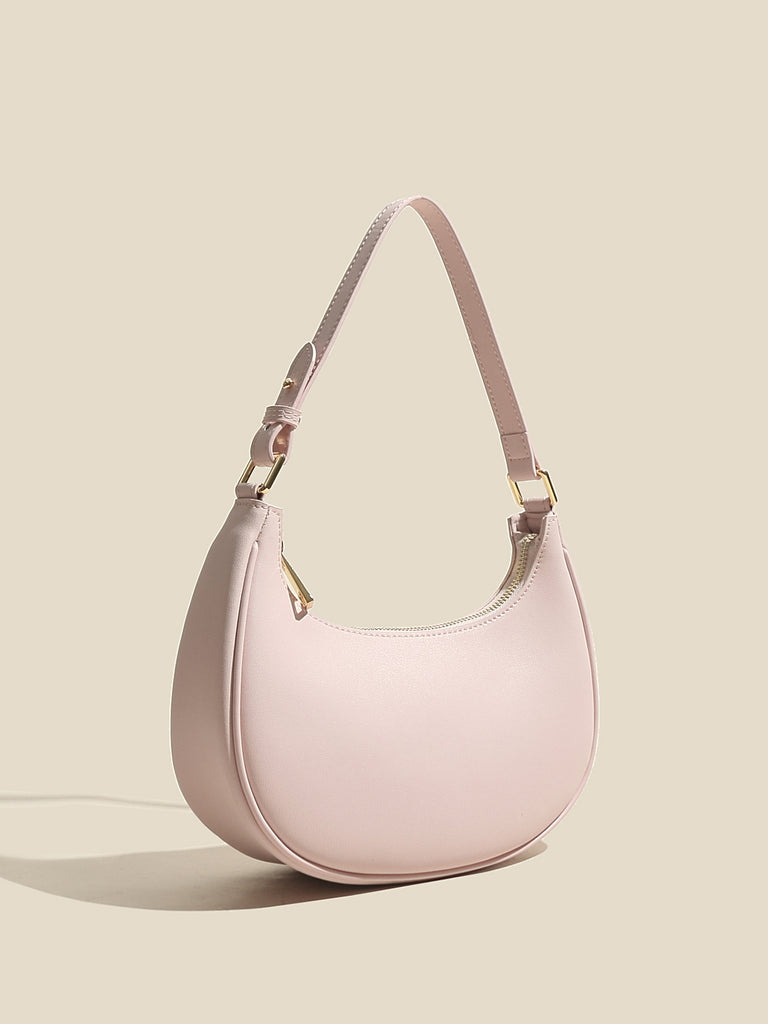 Women's Ava Bag Leather Moon Bag 90s Baguette Armpit Shoulder Handbag - POPBAE