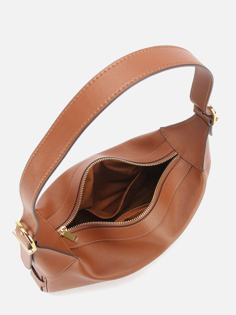 Supple Leather Romy Hobo Bag Single Strap Baguette Shoulder Bag - POPBAE