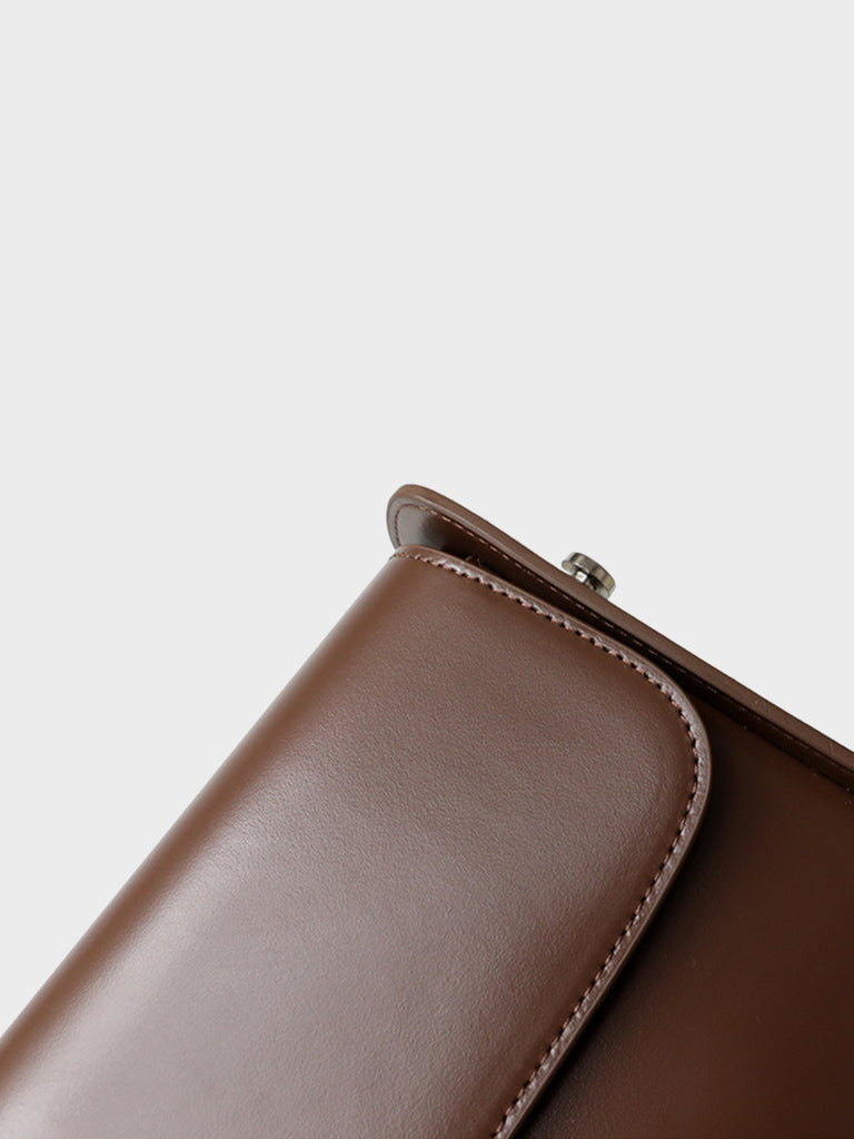 Classic Square Shoulder Bag Flap Top Leather Satchel Bag Box Tote Bag - POPBAE