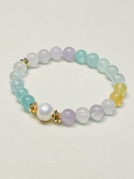 Natural Crystal Fluorite Pearl Bracelet | SAWUBONA - POPBAE