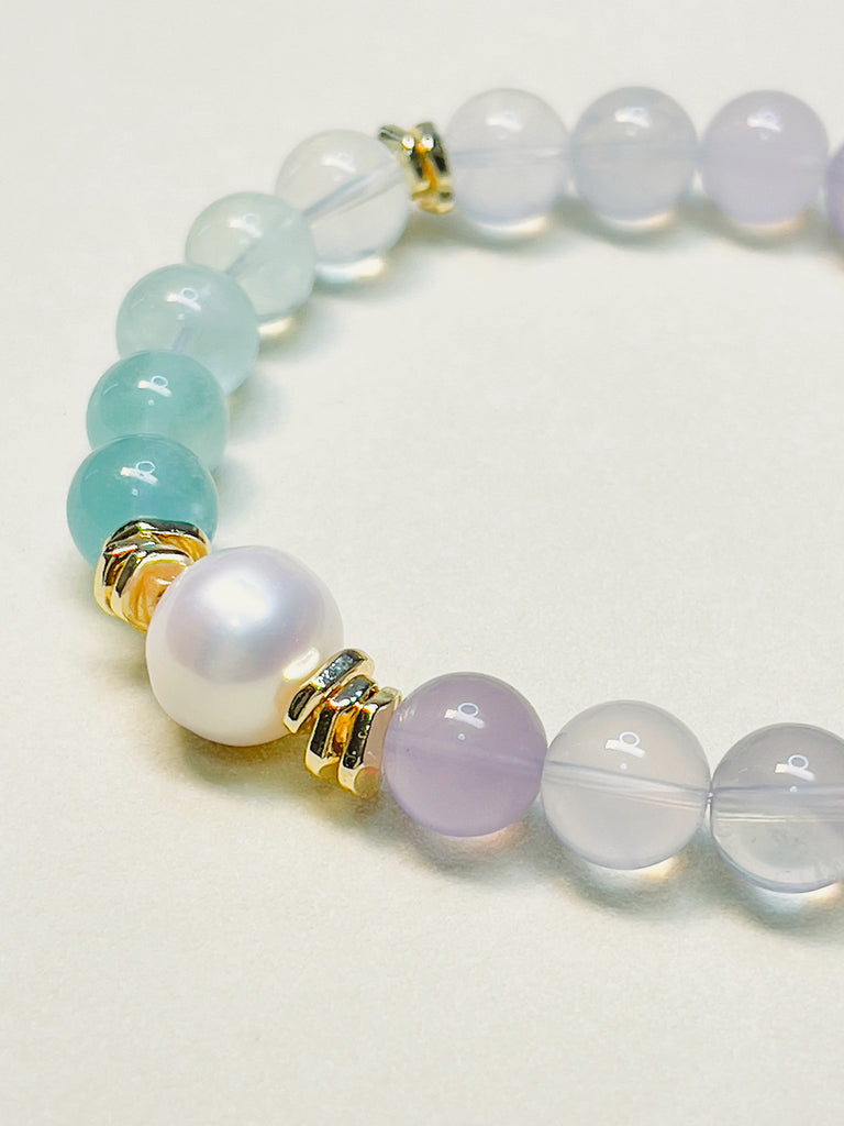 Natural Crystal Fluorite Pearl Bracelet | SAWUBONA - POPBAE