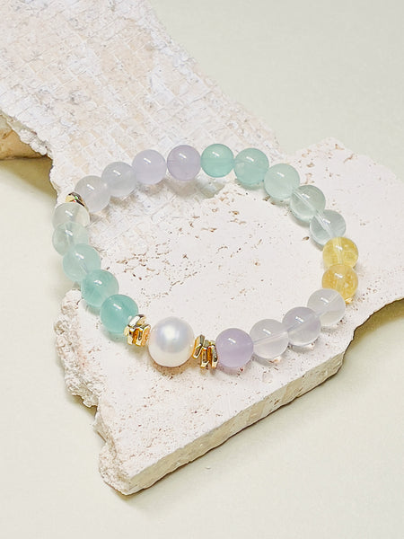 Natural Crystal Fluorite Pearl Bracelet | SAWUBONA - POPBAE