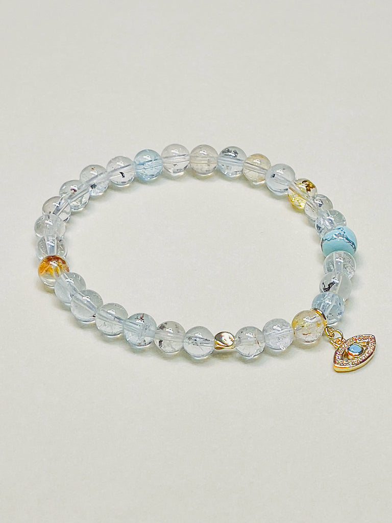 All-seeing Eye Natural Gemstone Topaz Bracelet | SAWUBONA - POPBAE