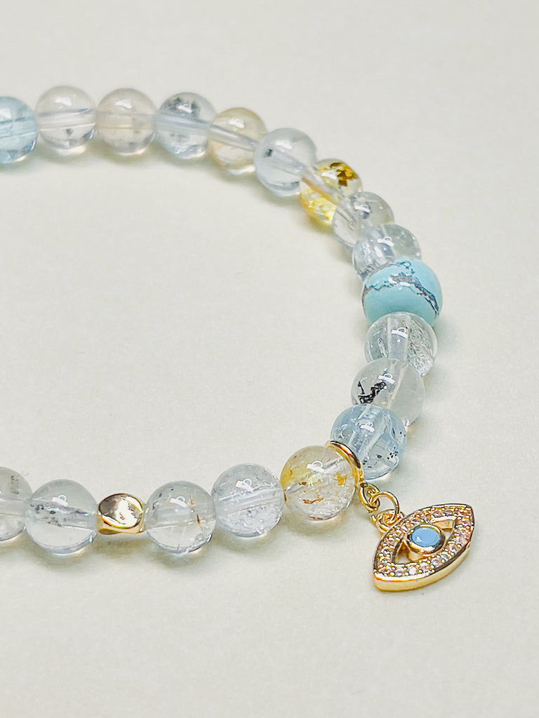 All-seeing Eye Natural Gemstone Topaz Bracelet | SAWUBONA - POPBAE