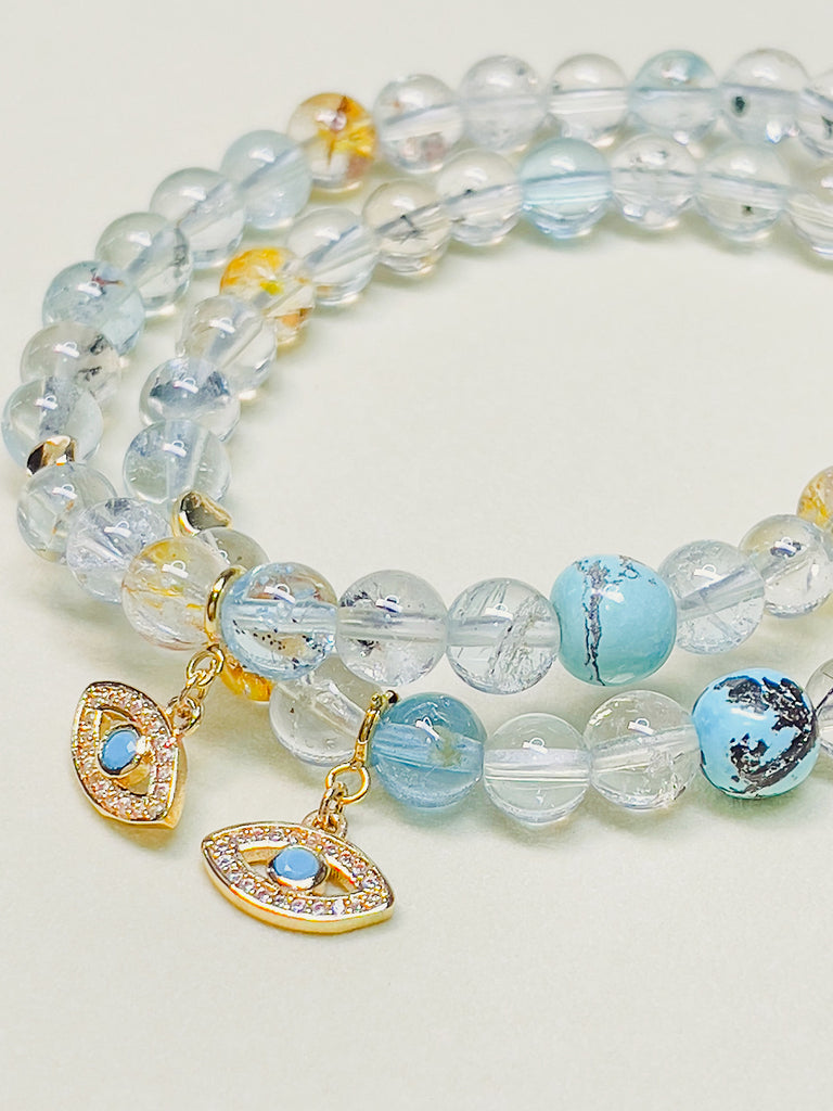 All-seeing Eye Natural Gemstone Topaz Bracelet | SAWUBONA - POPBAE