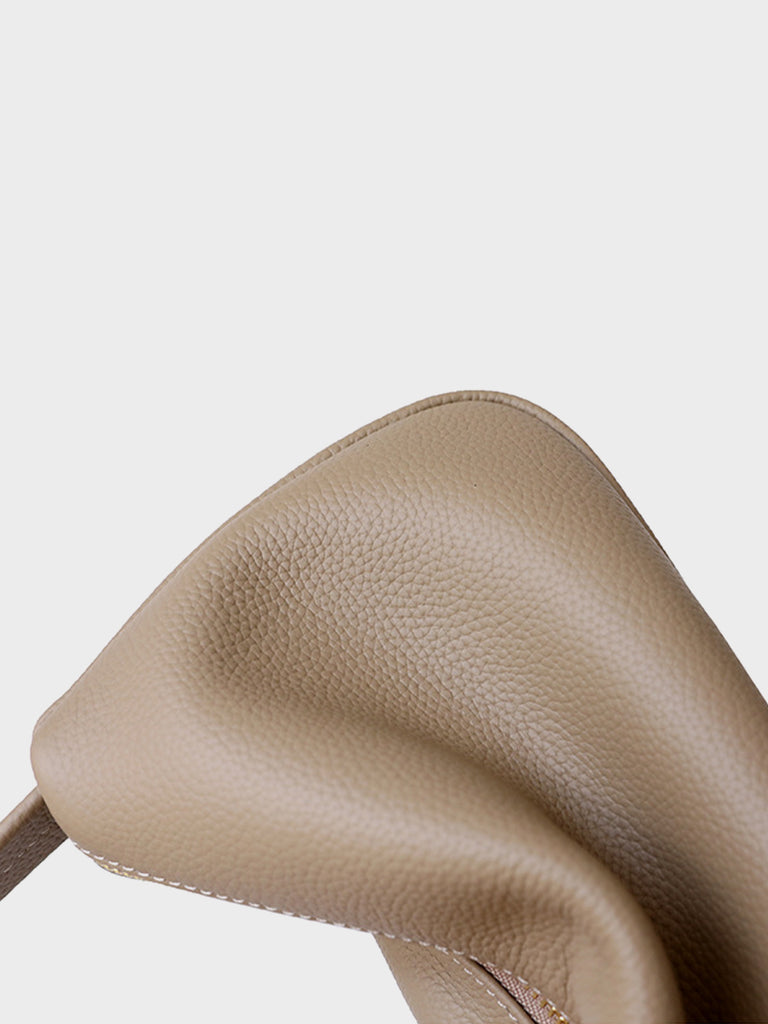 Top Handle Puffy Pouch Soft Leather Pillow Bag Baguette Bag - POPBAE