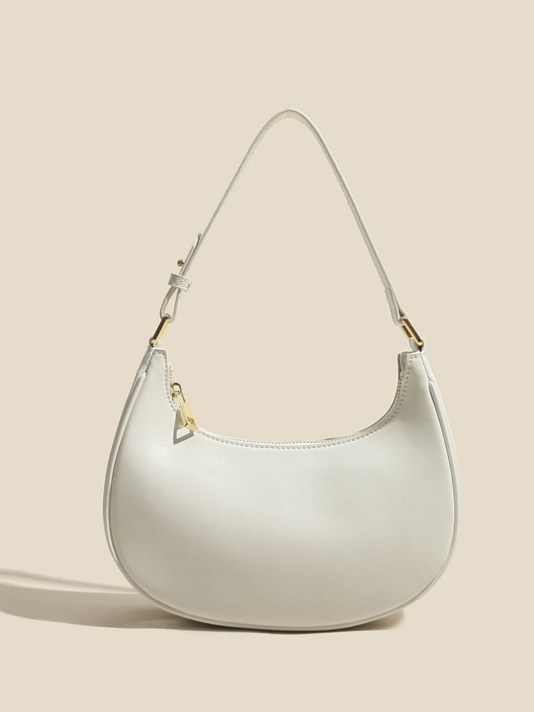 Women's Ava Bag Leather Moon Bag 90s Baguette Armpit Shoulder Handbag - POPBAE
