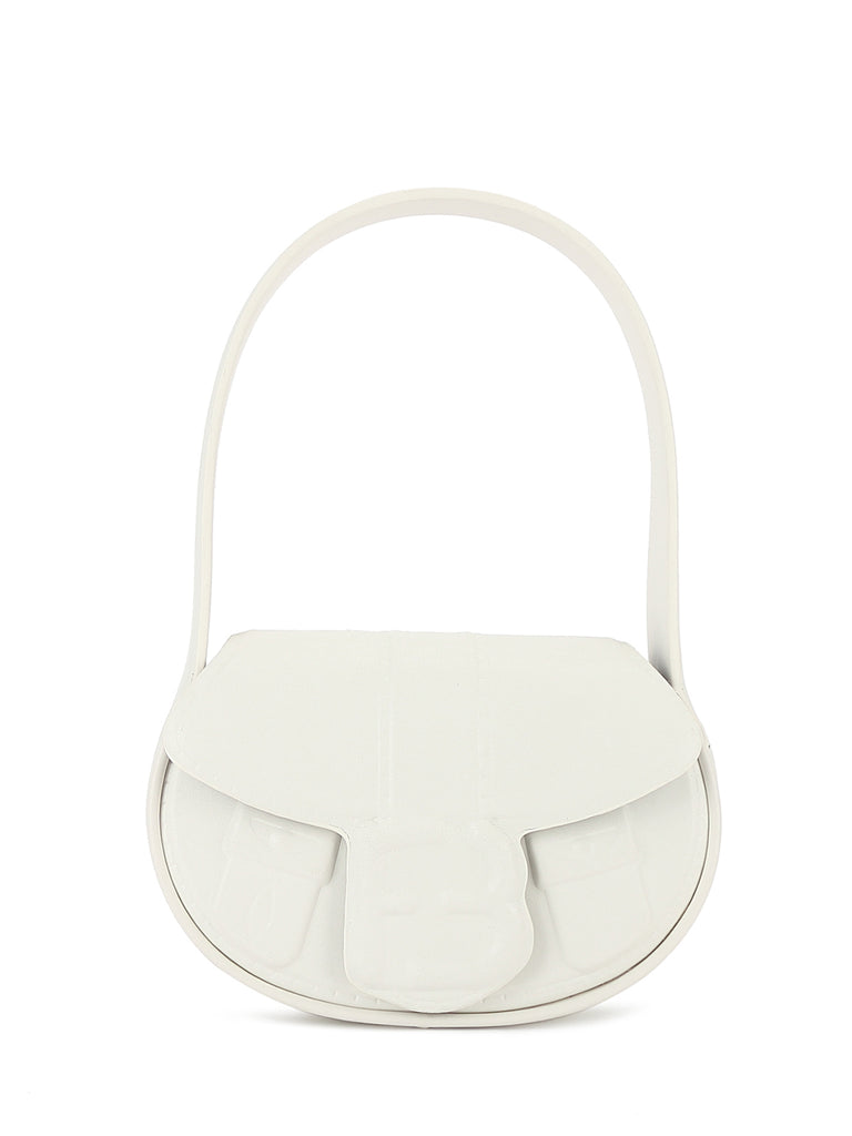 Women's Patent Leather Embossed Mini Bag Top Handle Tote - POPBAE