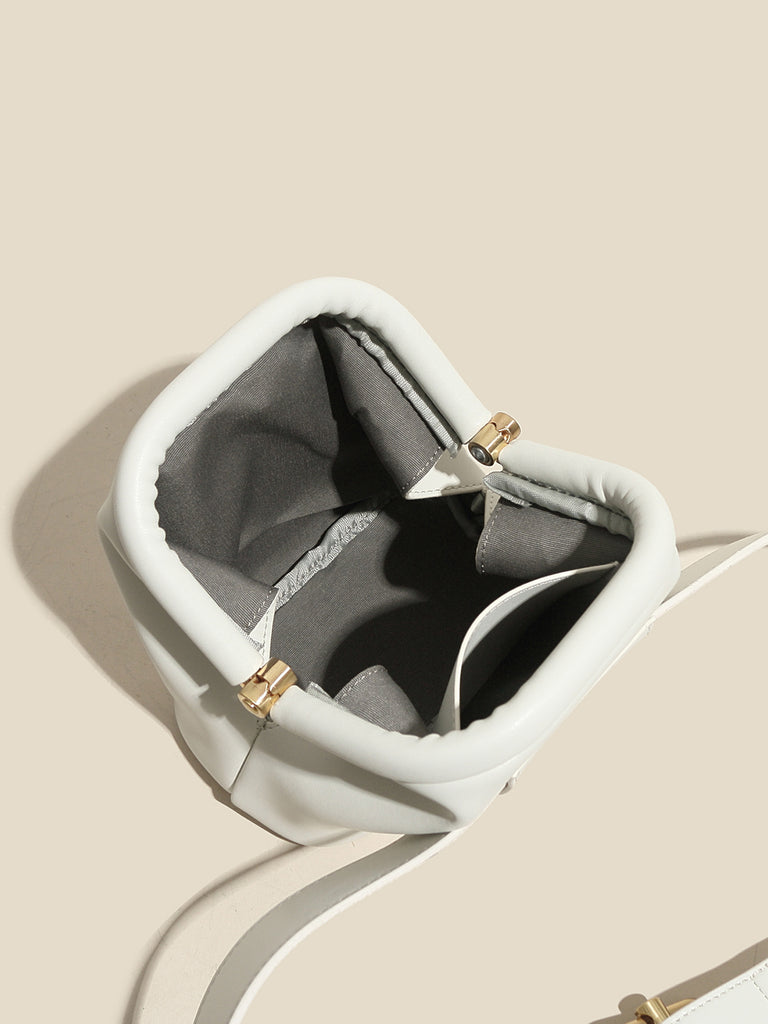 Women's Mini Brot Bag Leather Fanny Pack Clasp Closure Belt Bag - POPBAE