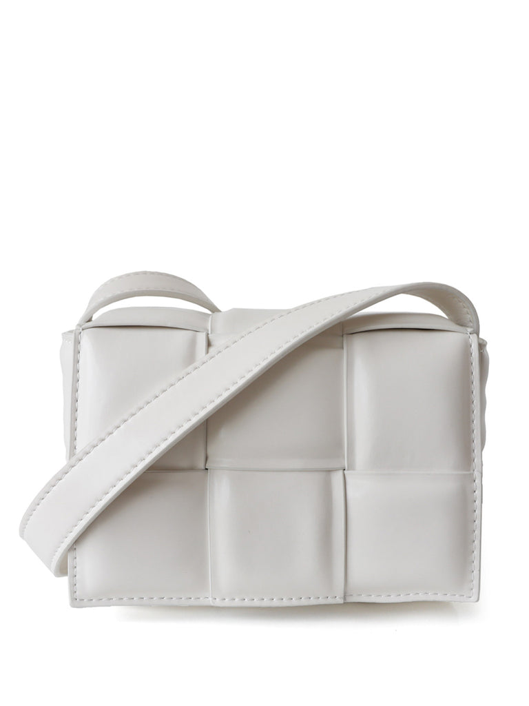 Mini Padded Clutch Bag Cassette Leather Shoulder Bag Woven Square Crossbody  Bag